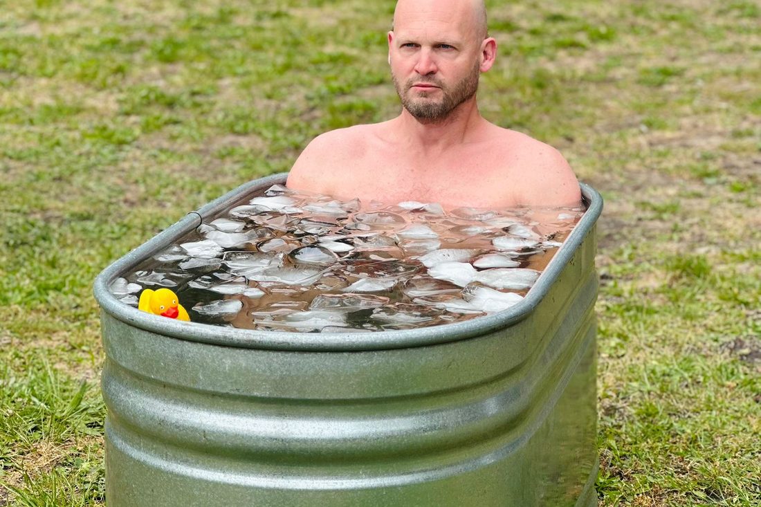 Herstel in een ijsbad na een training